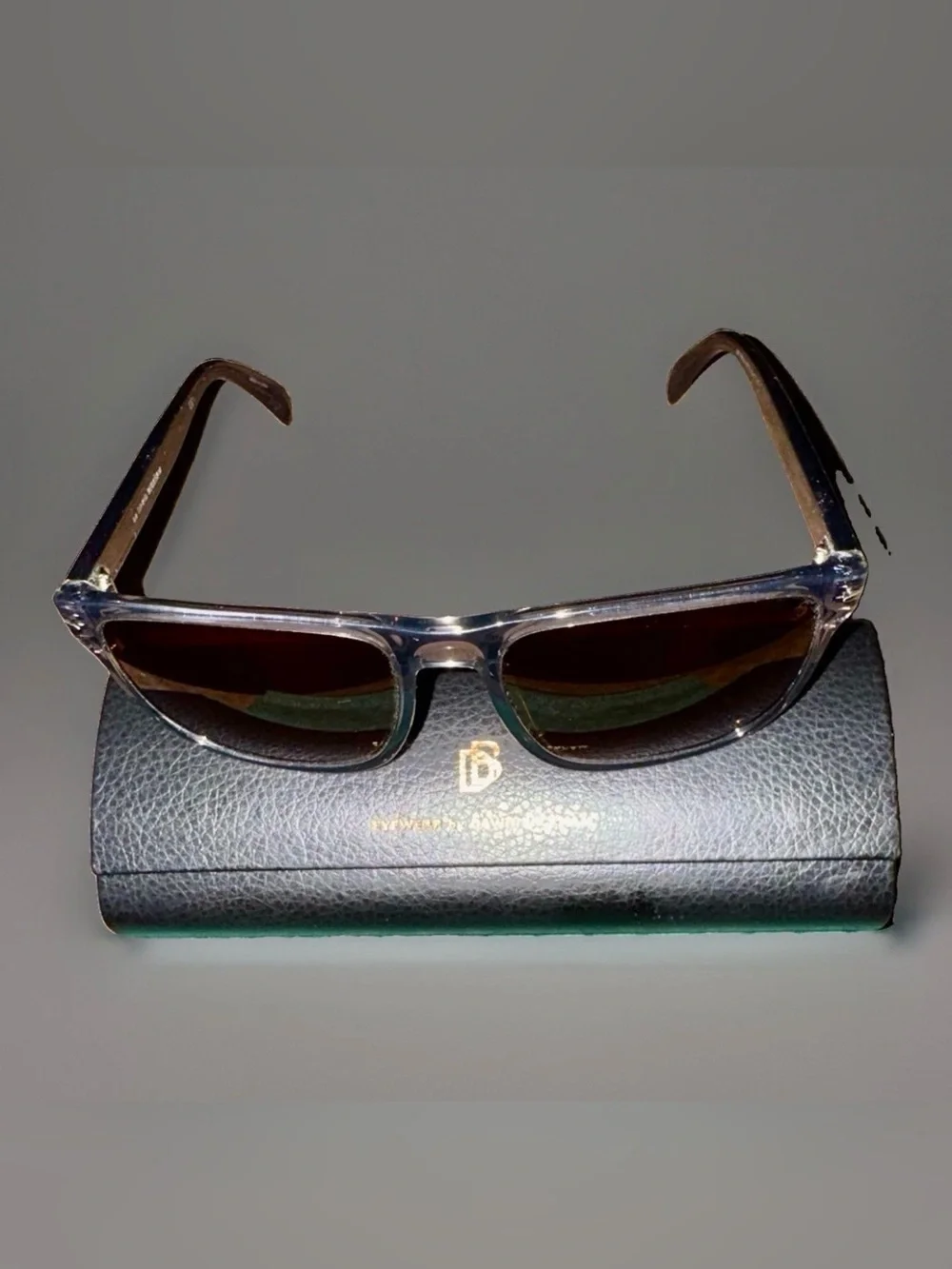 NEW David Beckham DB 1060/S KB770 Sunglasses - Transparent Grey / Brown + Kit